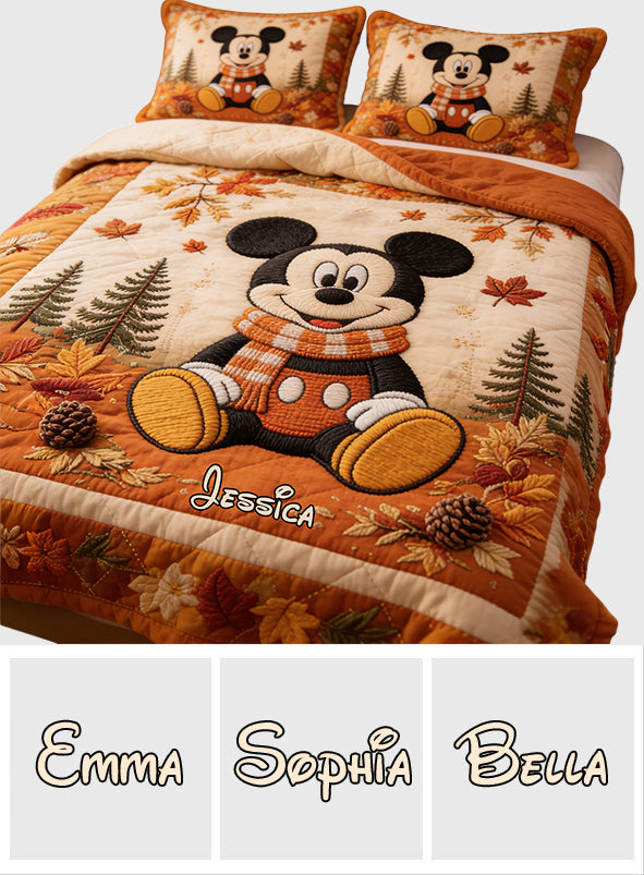 Fall Vibes - Personalized Mouse Quilt Set