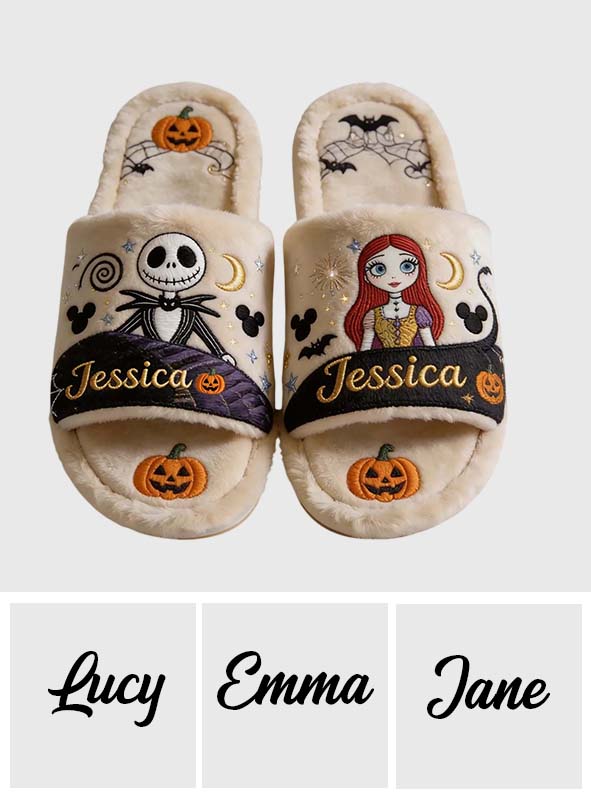 Fall Vibes - Personalized Nightmare Open-Toe Slippers