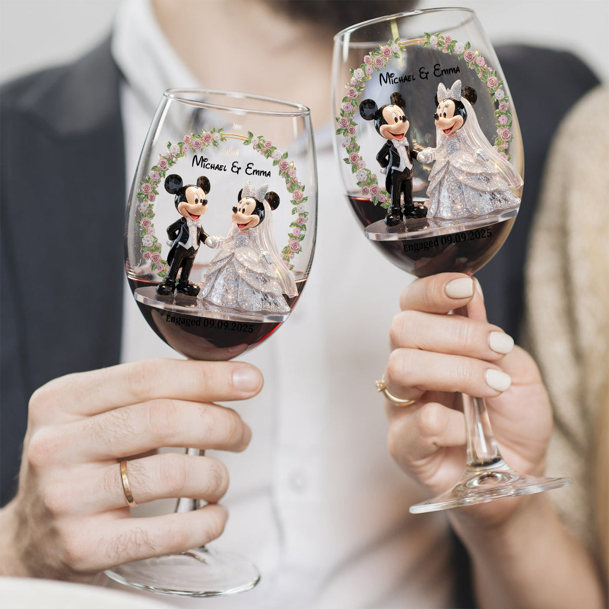 You & Me We Got This - Personalized Mouse Wine Glass With Long Stem