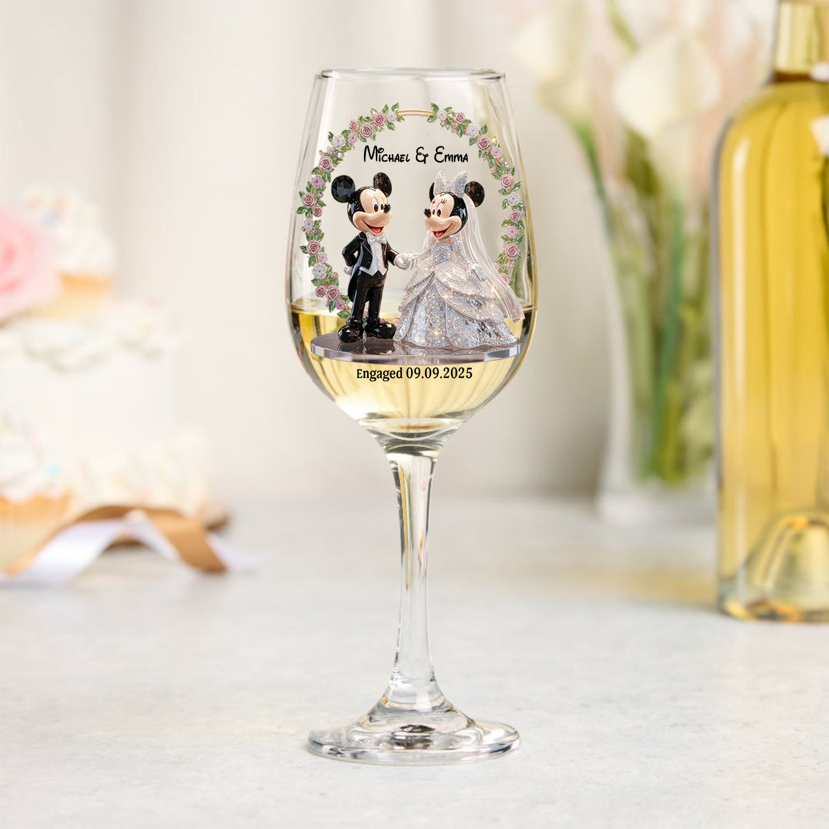 You & Me We Got This - Personalized Mouse Wine Glass With Long Stem