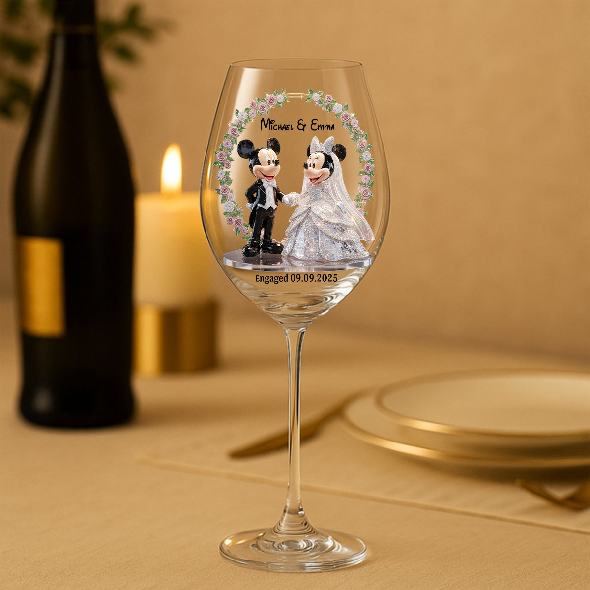 You & Me We Got This - Personalized Mouse Wine Glass With Long Stem