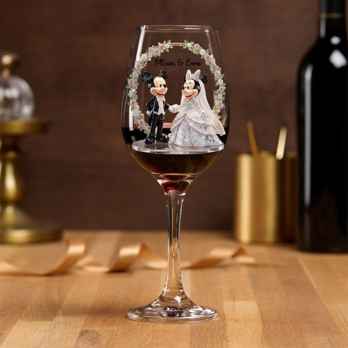 You & Me We Got This - Personalized Mouse Wine Glass With Long Stem