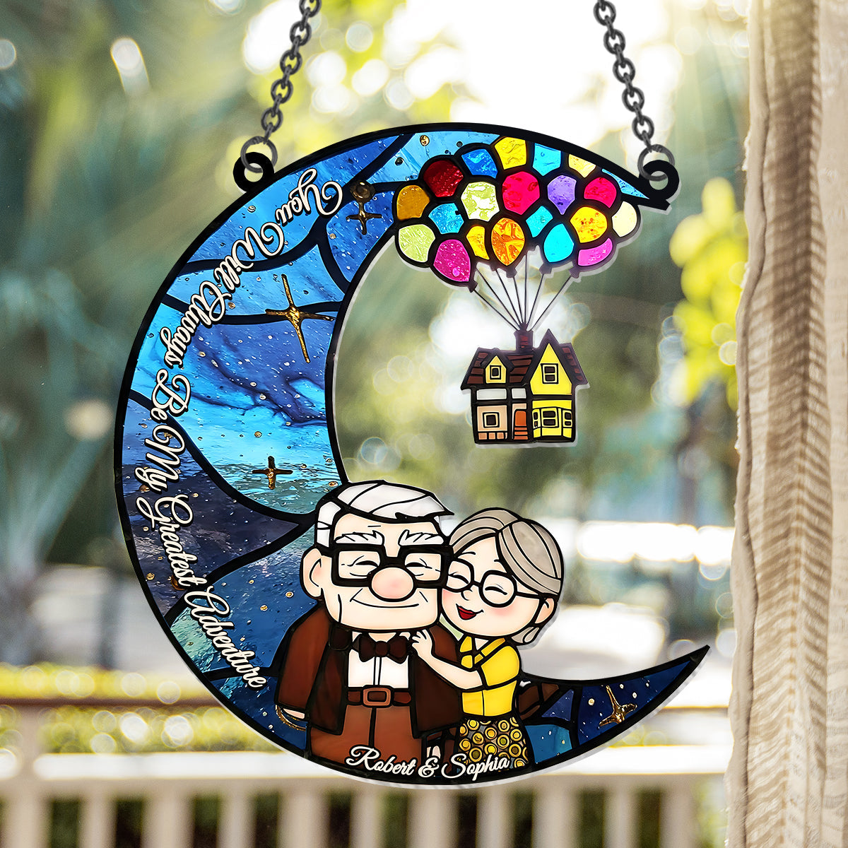 You Are My Greatest Adventure - Personalized Mouse Window Hanging Suncatcher Ornament