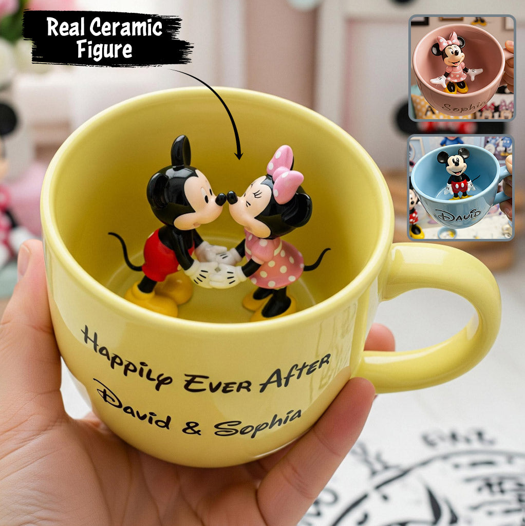 Celebrate Our Happily Ever After - Personalized Mouse Ceramic Mug with Figure Inside