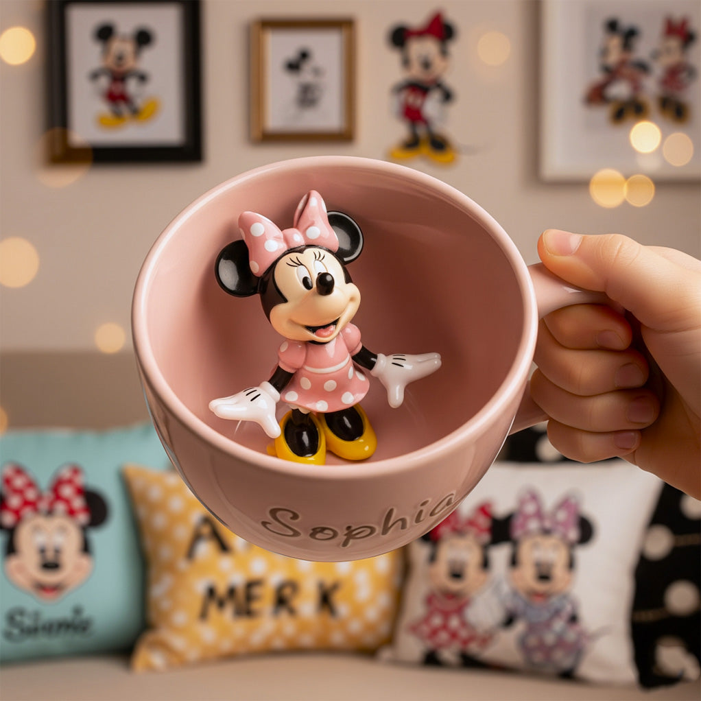 Celebrate Our Happily Ever After - Personalized Mouse Ceramic Mug with Figure Inside