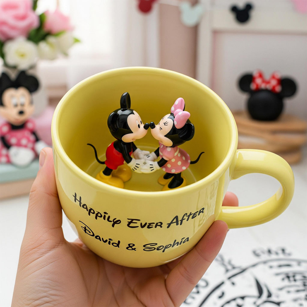 Celebrate Our Happily Ever After - Personalized Mouse Ceramic Mug with Figure Inside