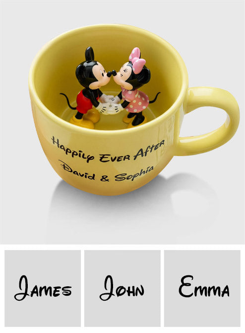 Celebrate Our Happily Ever After - Personalized Mouse Ceramic Mug with Figure Inside