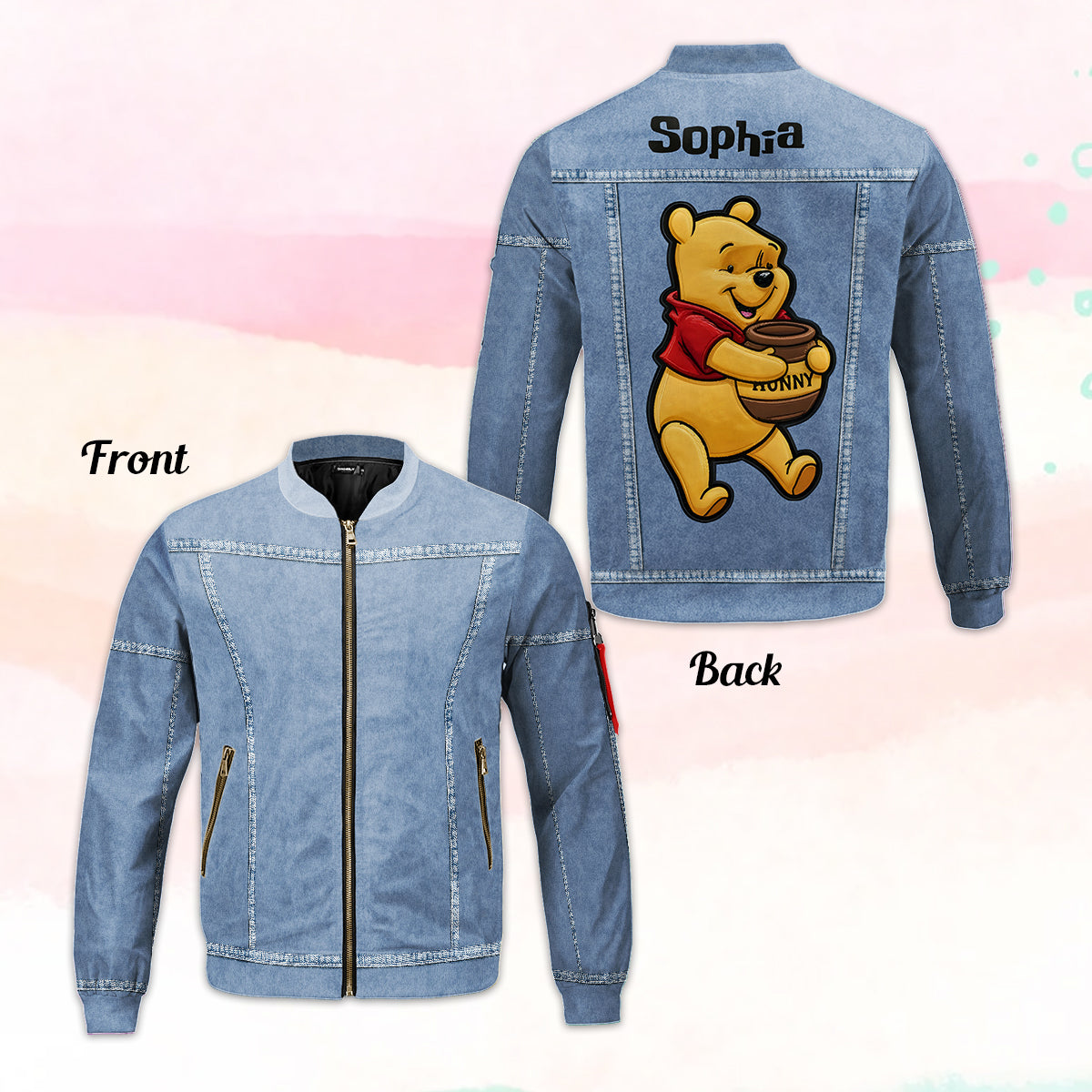 Yellow Bear - Personalized Mouse Bomber Jacket