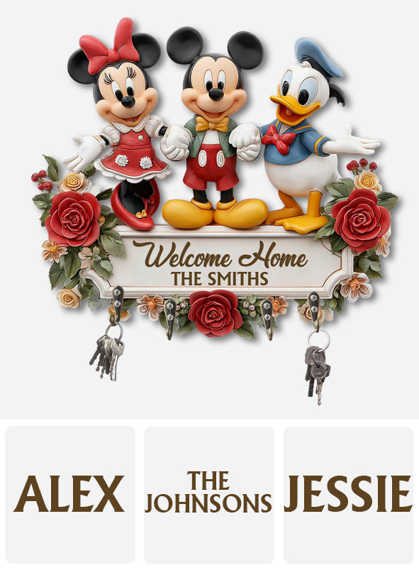Welcome Home - Personalized Mouse Custom Shaped Key Rack