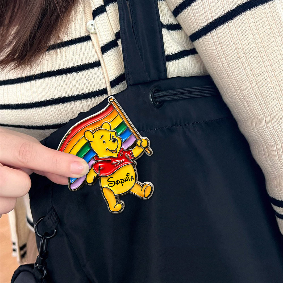 Yellow Bear Support - Personalized LGBT Support Pin