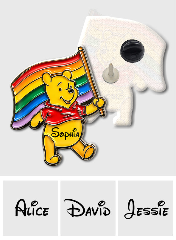 Yellow Bear Support - Personalized LGBT Support Pin