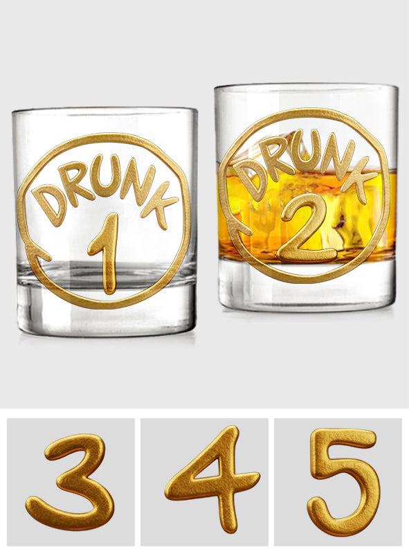 Drunk 1 Drunk 2 - Personalized Whisky Whiskey Glass