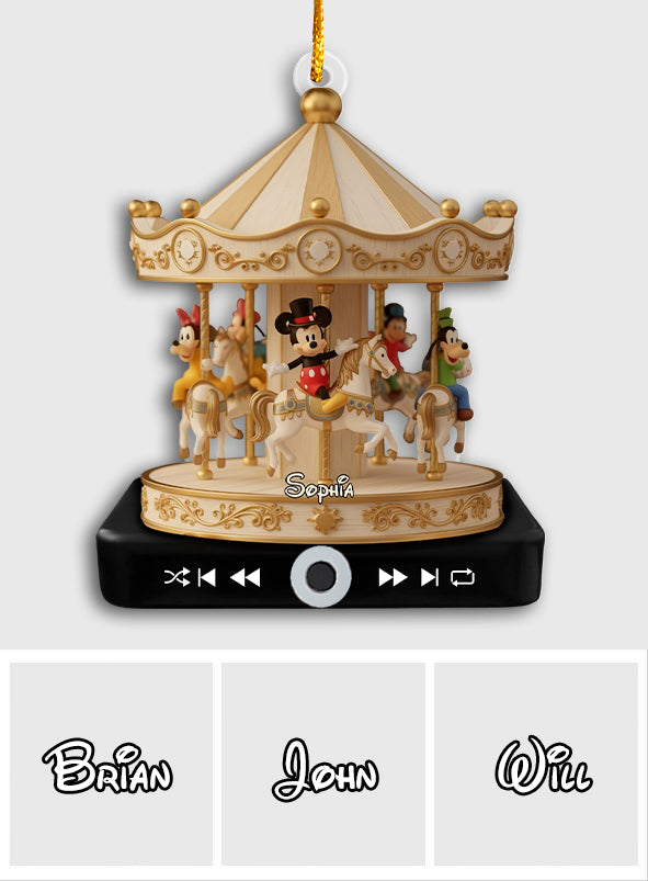 Christmas Carousel - Personalized Mouse Music Ornament