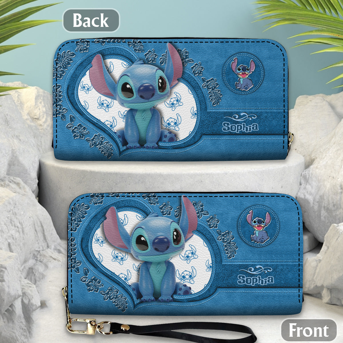 Blue Ohana - Personalized Ohana Leather Long Wallet