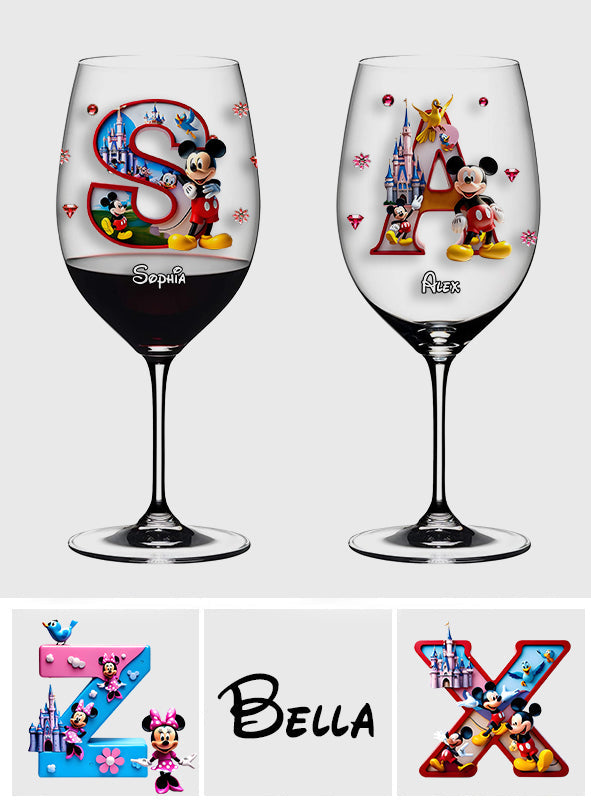 Merry Christmas - Personalized Mouse Wine Glass With Long Stem