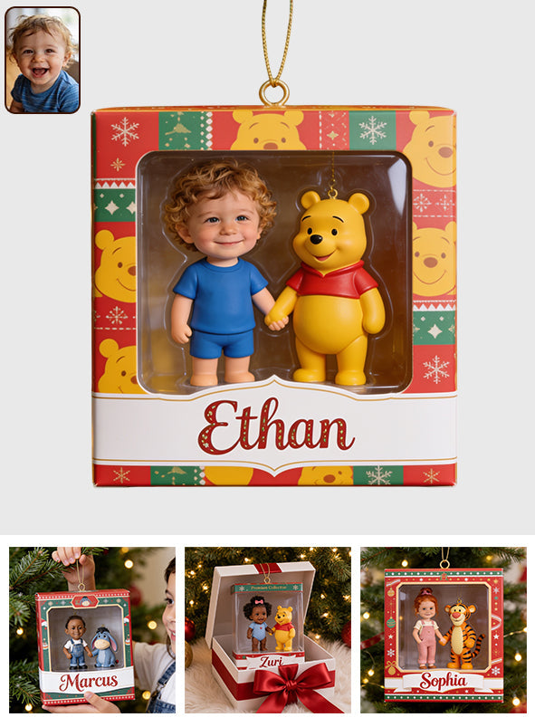 Cute Friends Any Character - Personalized Yellow Bear Premium 3D Ornament