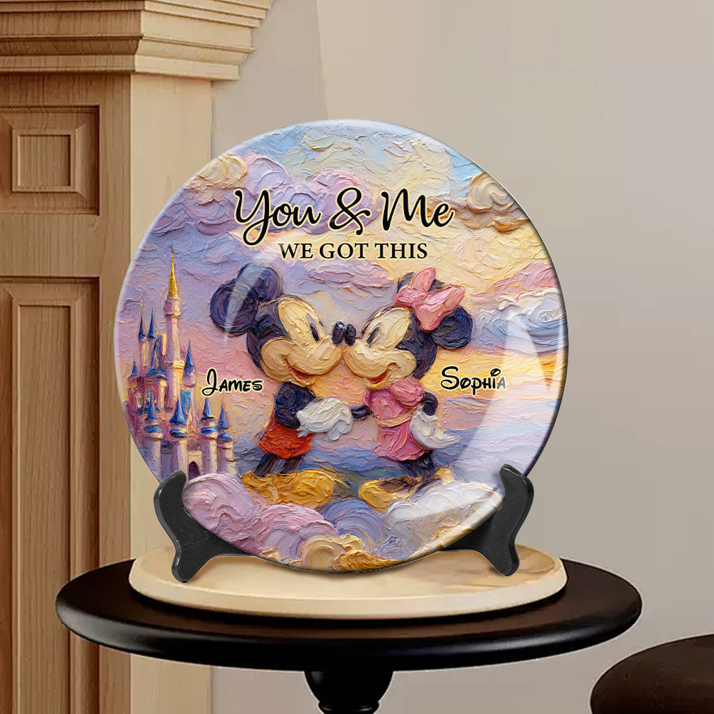 You & Me We Got This - Personalized Mouse Ceramic Round Plate
