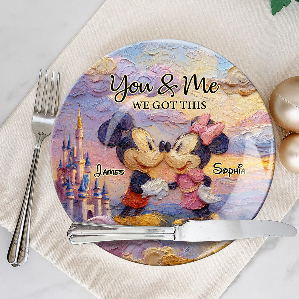 You & Me We Got This - Personalized Mouse Ceramic Round Plate