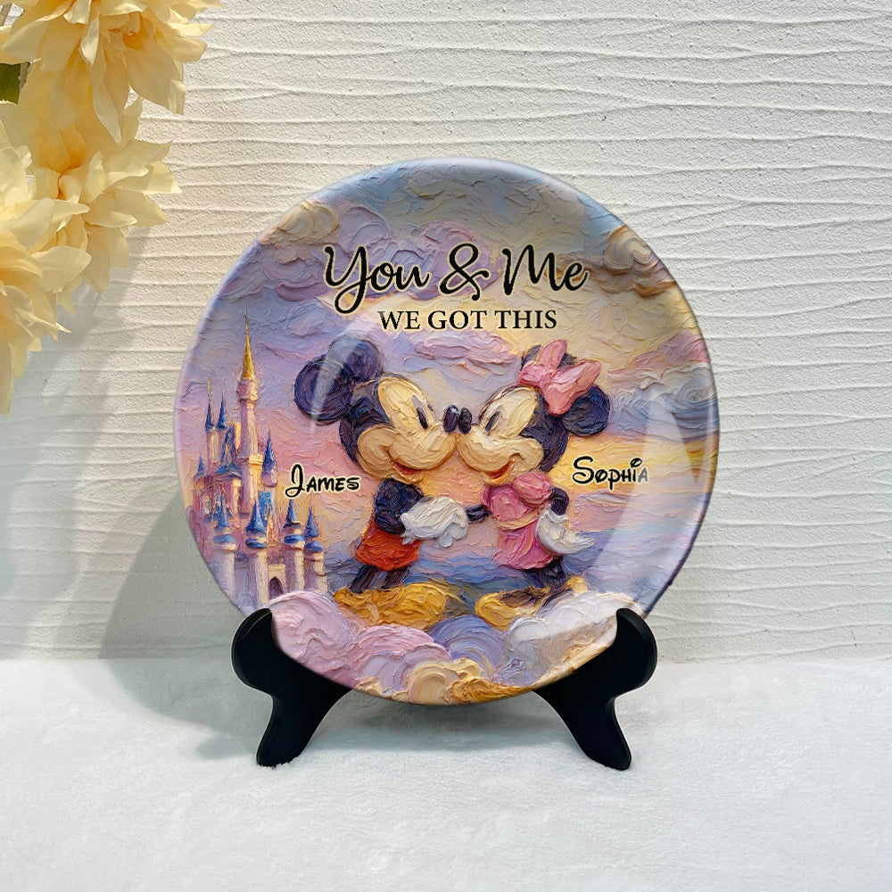 You & Me We Got This - Personalized Mouse Ceramic Round Plate
