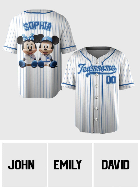 Matching Baseball Jersey For Couple - Personalized Mouse Baseball Jersey
