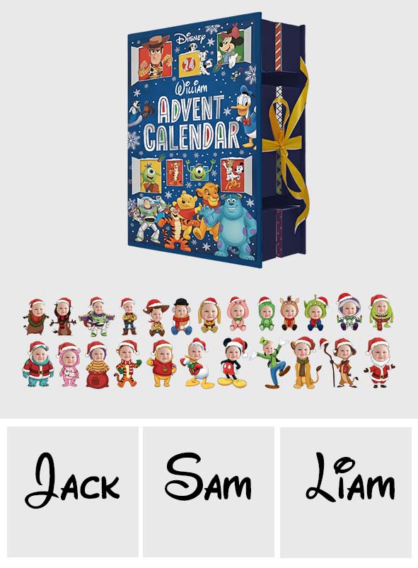 Merry Christmas - Personalized Mouse Folded Advent Calendar With Ornaments