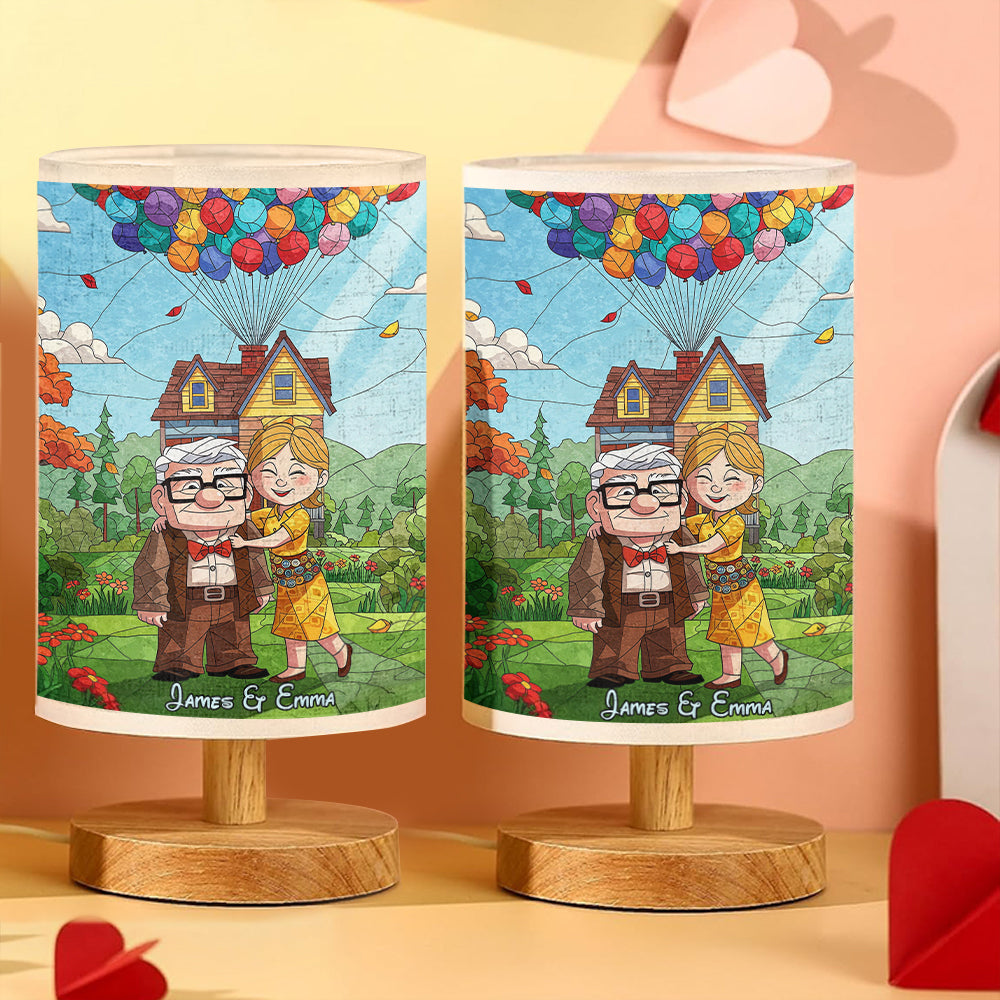 You Are My Greatest Adventure - Personalized Mouse Table Lamp with Wood Base