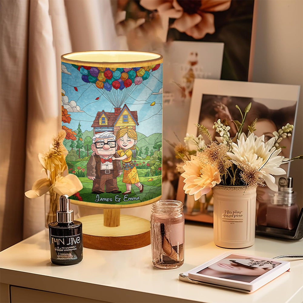 You Are My Greatest Adventure - Personalized Mouse Table Lamp with Wood Base