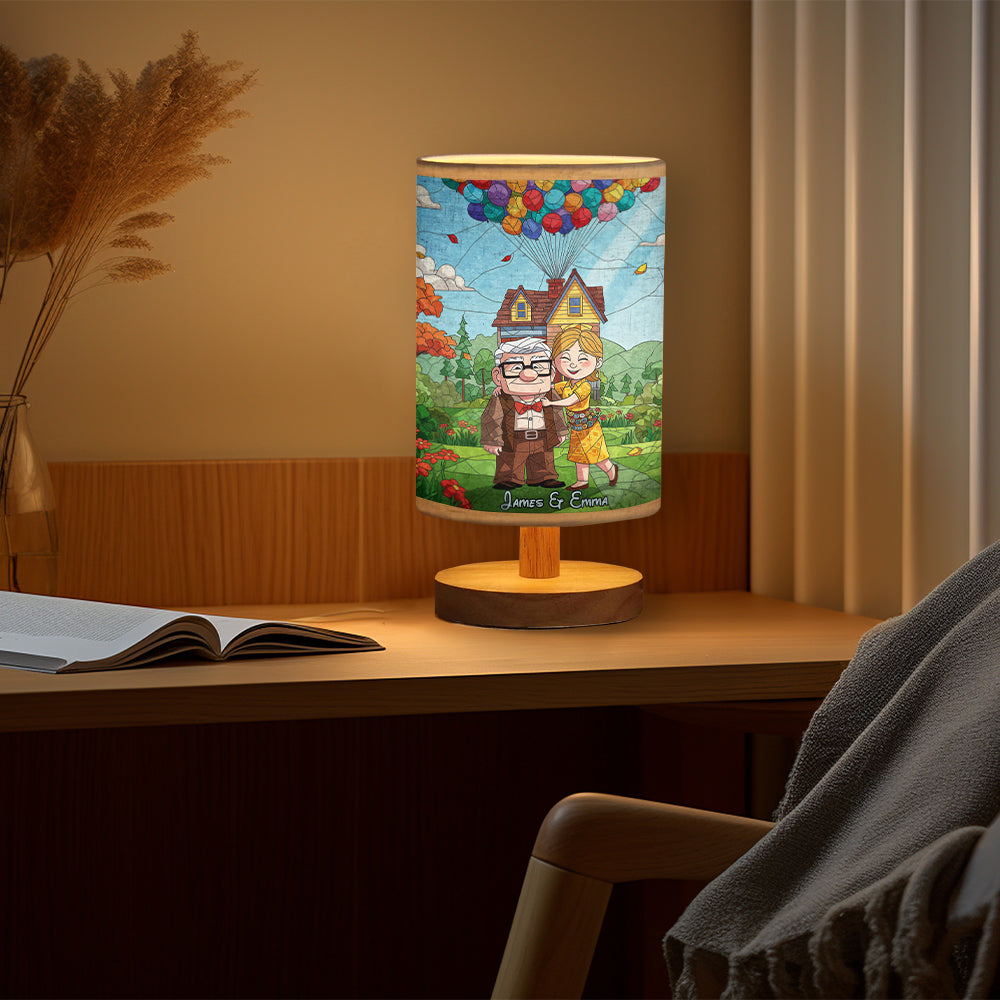 You Are My Greatest Adventure - Personalized Mouse Table Lamp with Wood Base