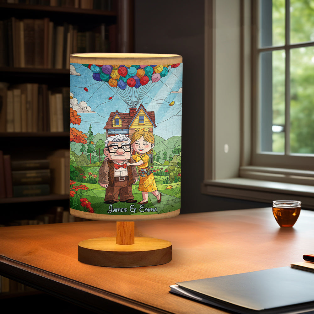 You Are My Greatest Adventure - Personalized Mouse Table Lamp with Wood Base