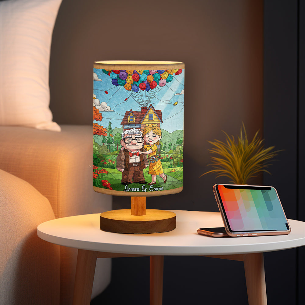 You Are My Greatest Adventure - Personalized Mouse Table Lamp with Wood Base