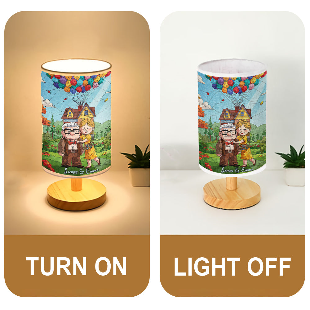 You Are My Greatest Adventure - Personalized Mouse Table Lamp with Wood Base