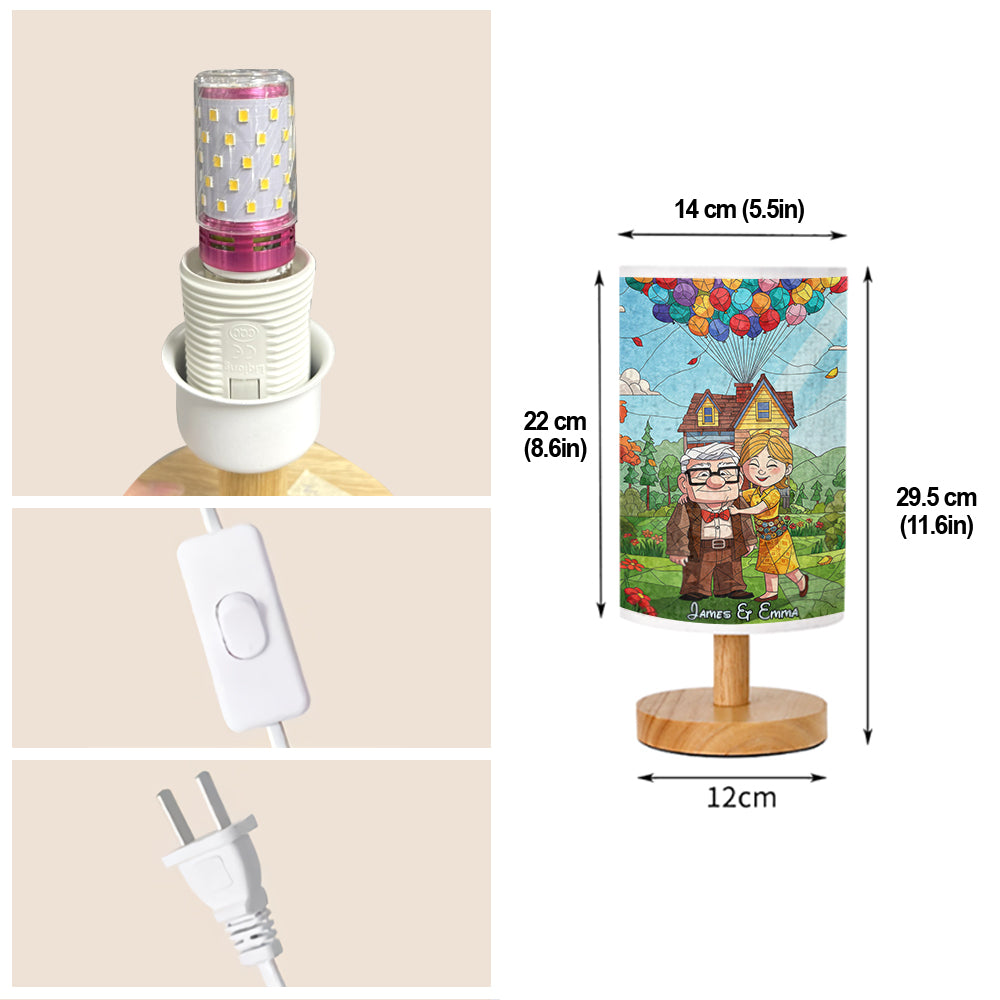 You Are My Greatest Adventure - Personalized Mouse Table Lamp with Wood Base