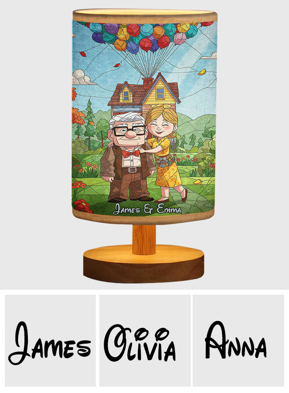 You Are My Greatest Adventure - Personalized Mouse Table Lamp with Wood Base