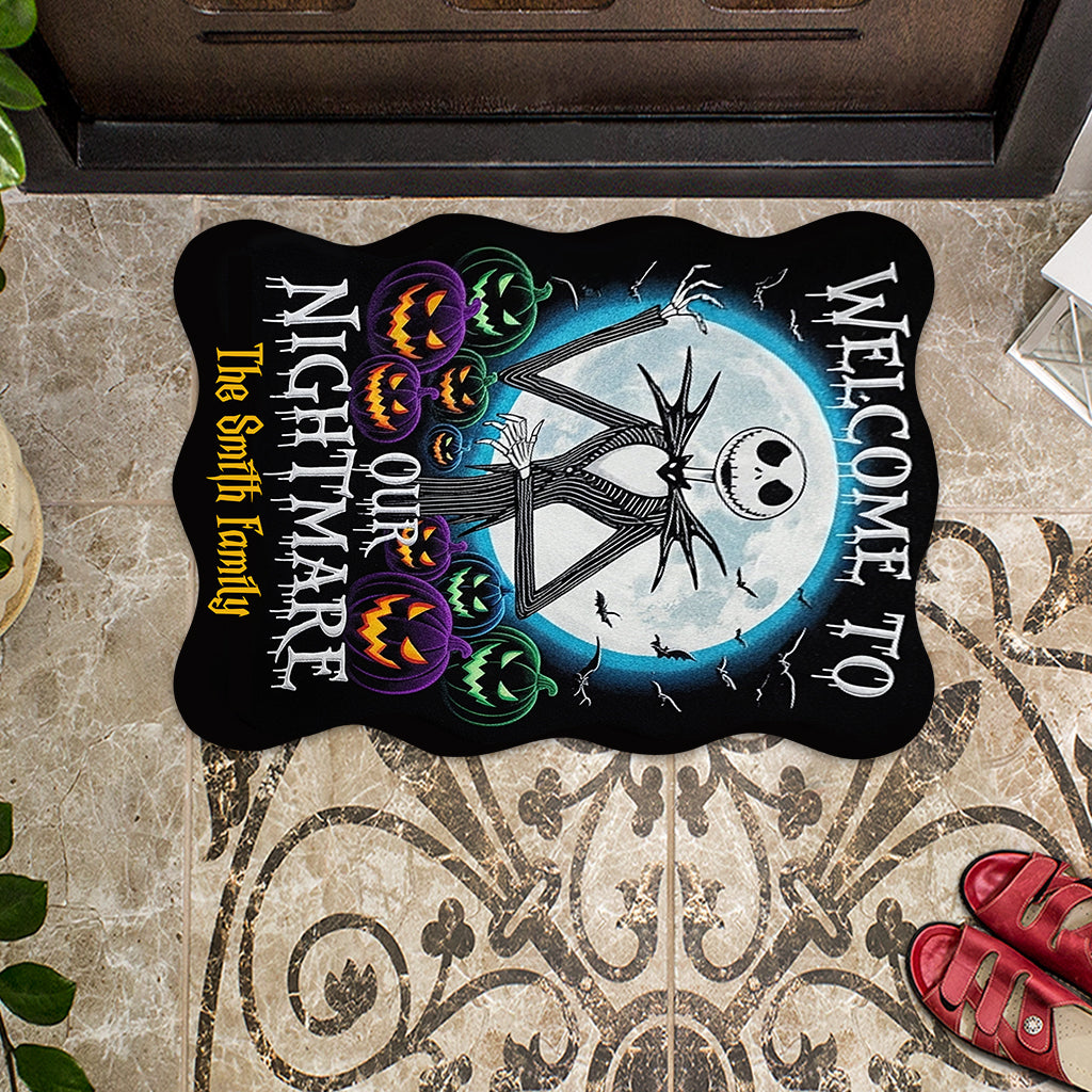 Welcome To Our Nightmare - Personalized Nightmare Shaped Doormat/ Rug