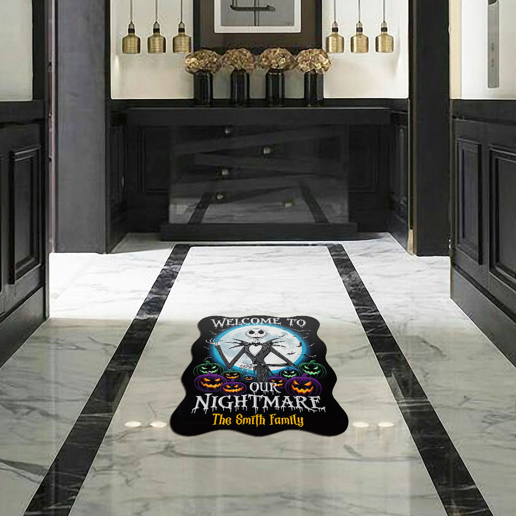 Welcome To Our Nightmare - Personalized Nightmare Shaped Doormat/ Rug