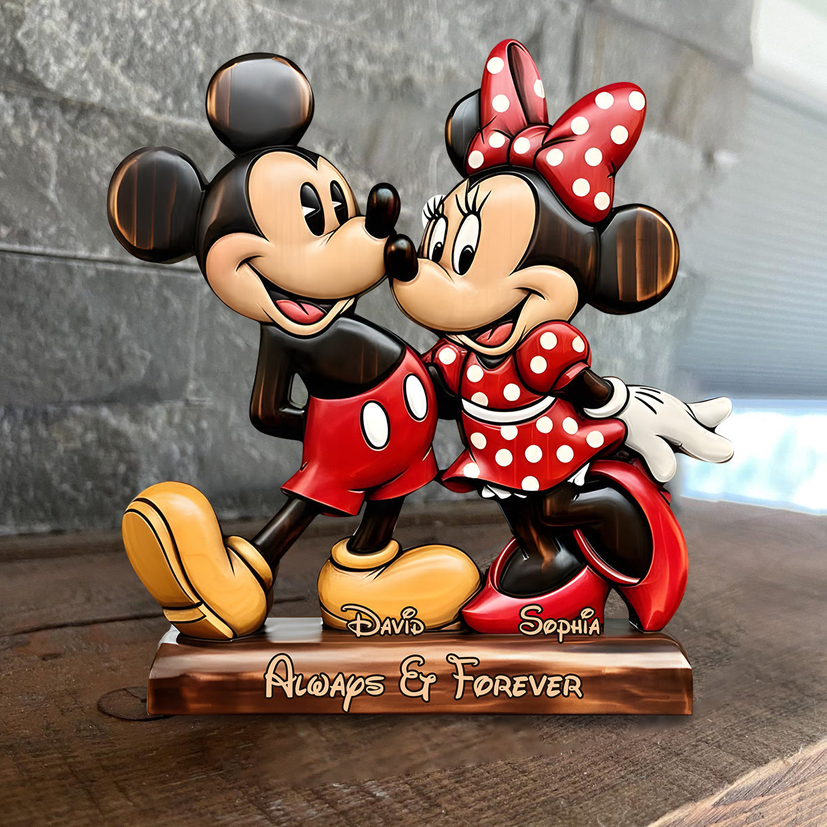 Always & Forever - Personalized Mouse Custom Shaped Wood Plaque