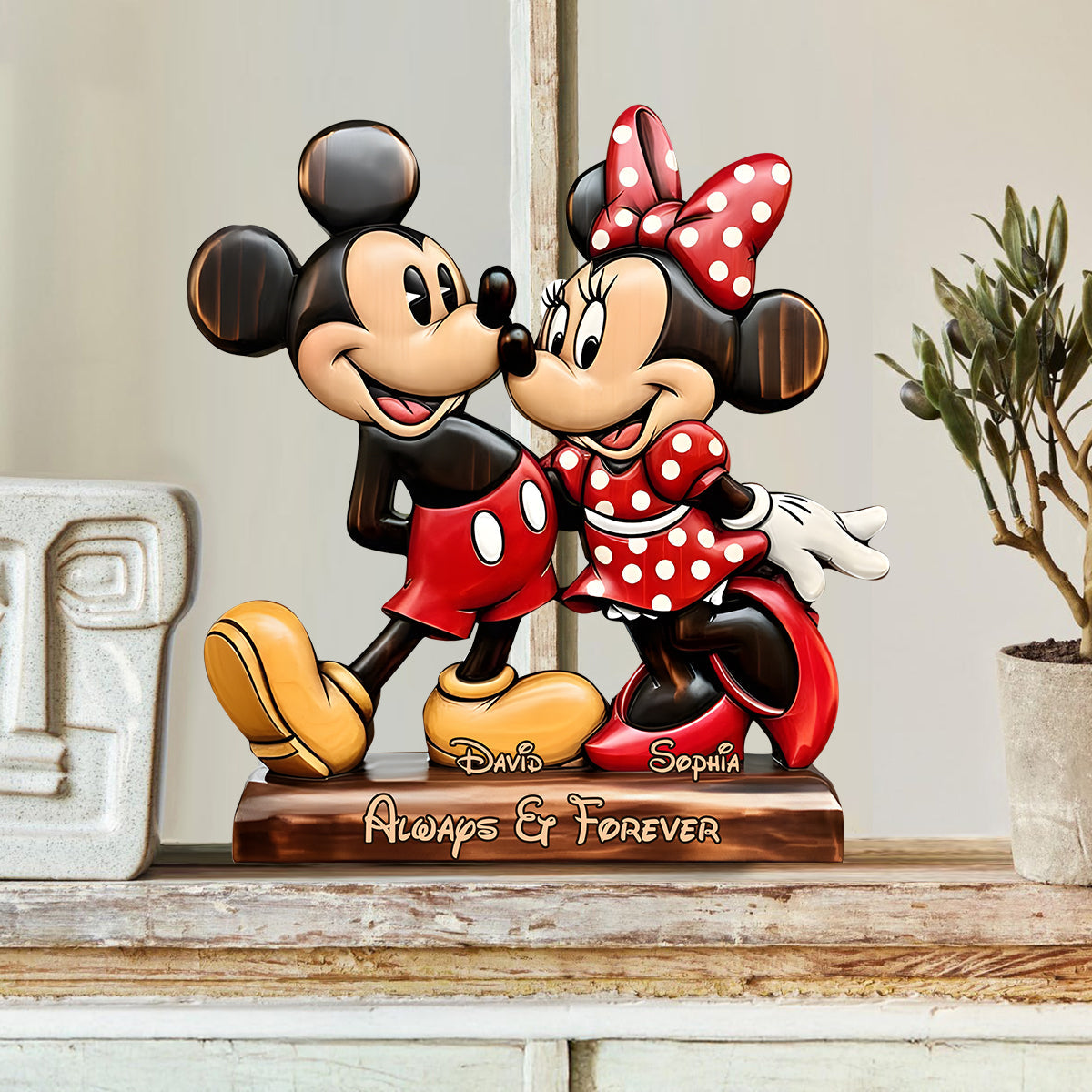 Always & Forever - Personalized Mouse Custom Shaped Wood Plaque