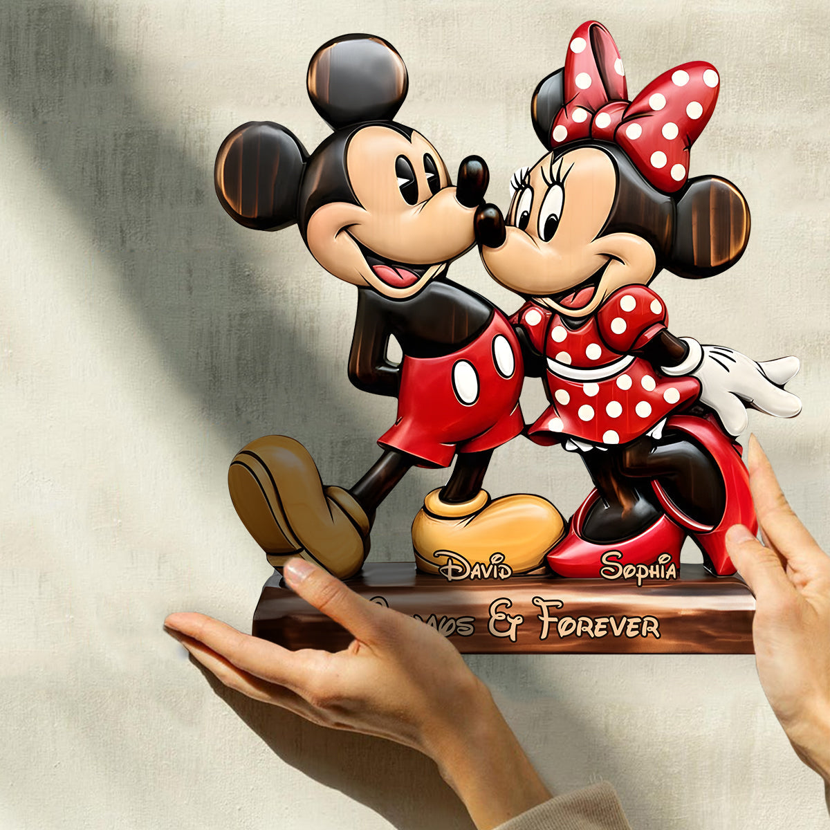 Always & Forever - Personalized Mouse Custom Shaped Wood Plaque