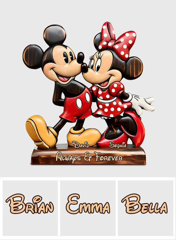 Always & Forever - Personalized Mouse Custom Shaped Wood Plaque