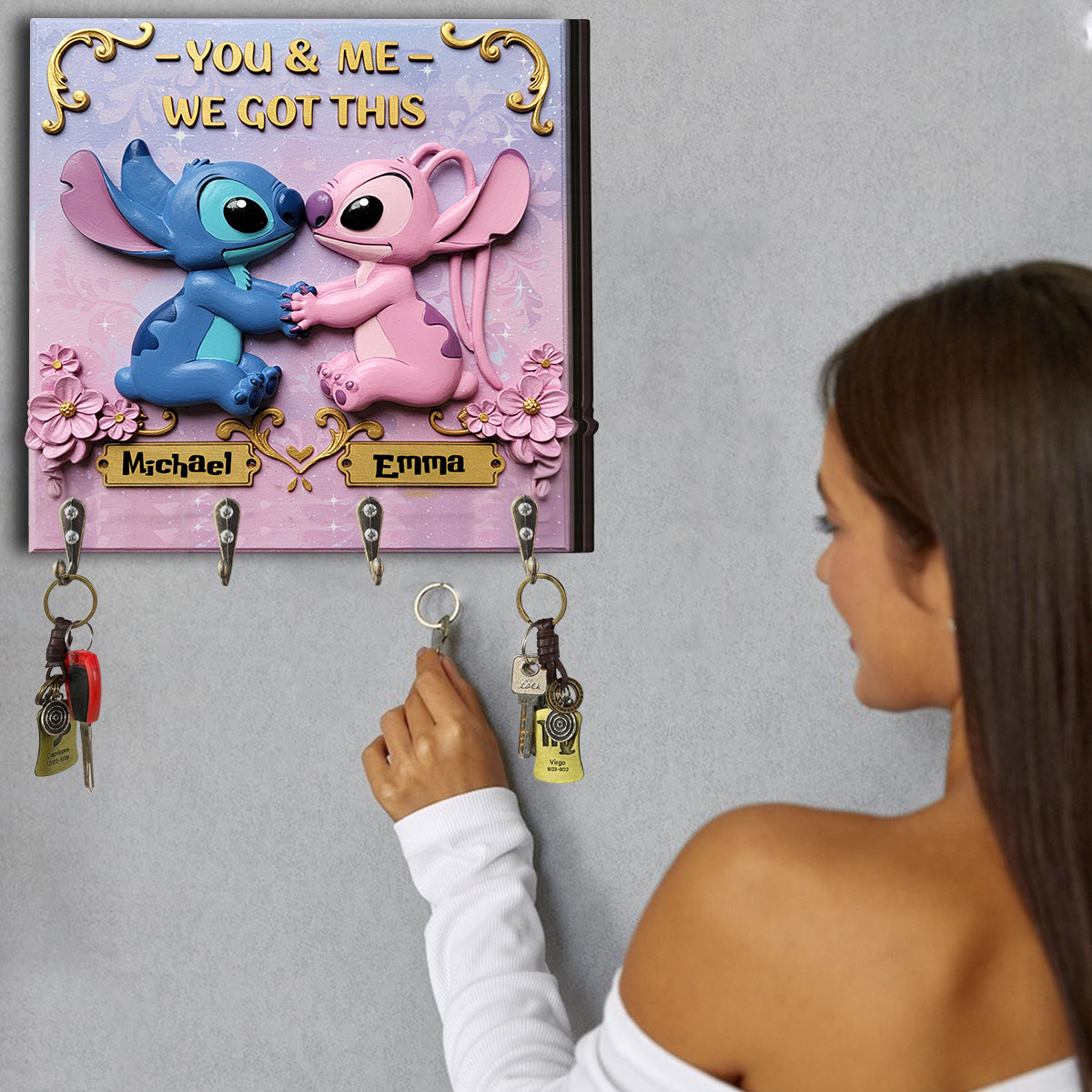 You & Me We Got This - Personalized Ohana Custom Shaped Key Rack