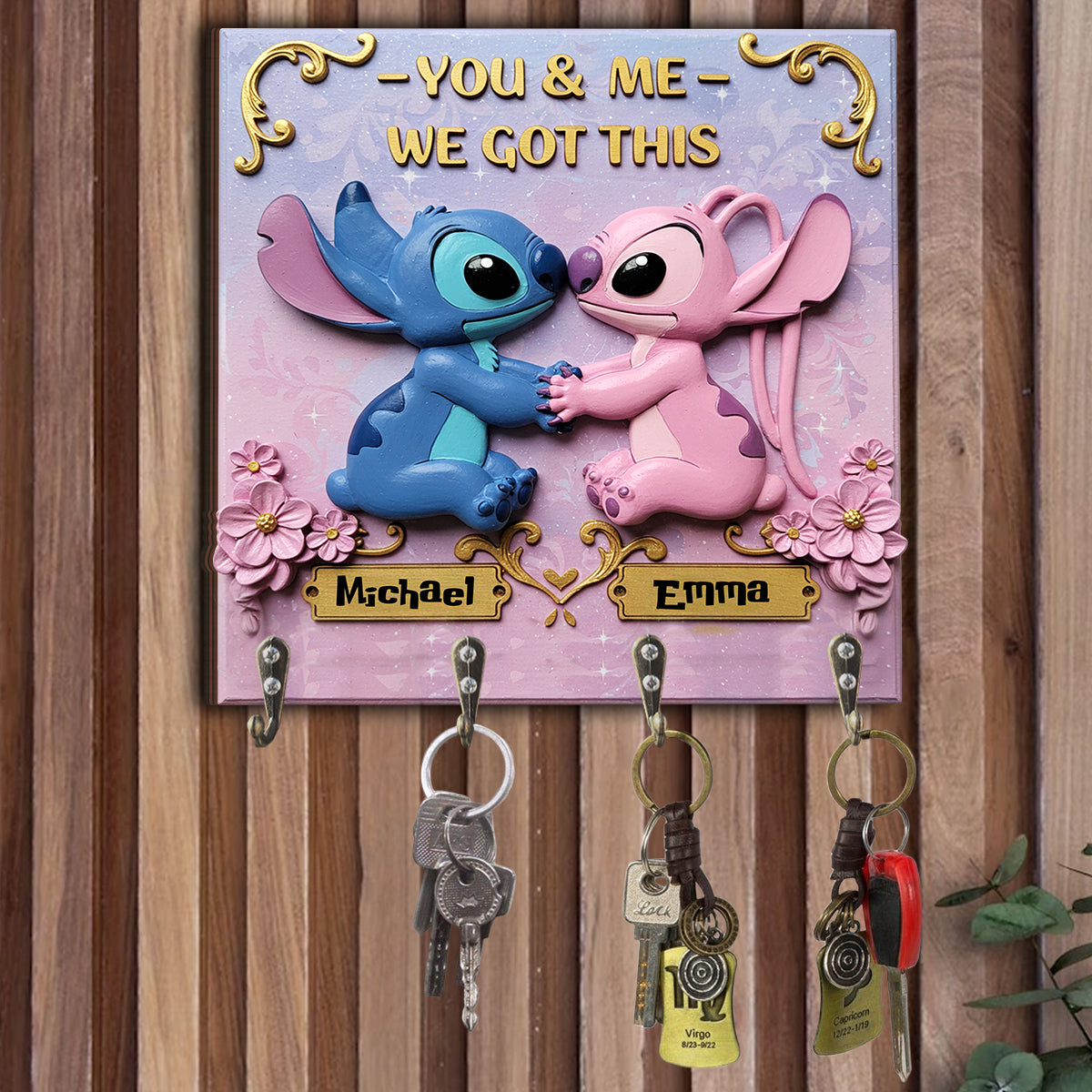 You & Me We Got This - Personalized Ohana Custom Shaped Key Rack