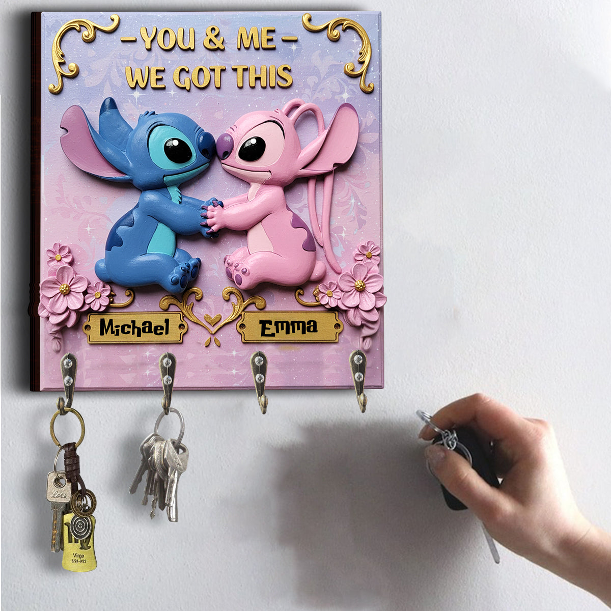 You & Me We Got This - Personalized Ohana Custom Shaped Key Rack