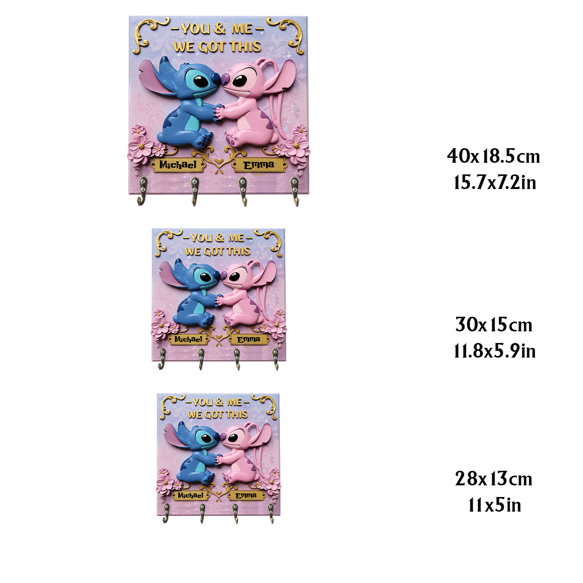 You & Me We Got This - Personalized Ohana Custom Shaped Key Rack