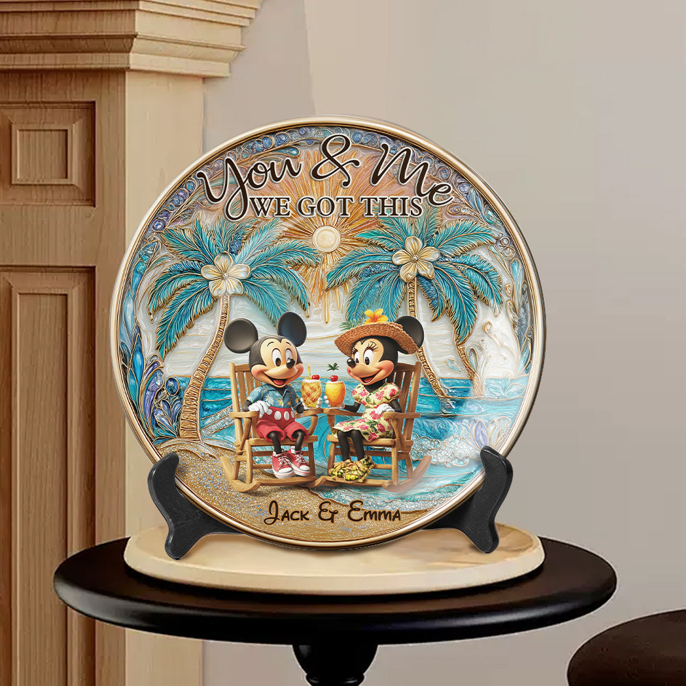 You And Me We Got This - Personalized Mouse Ceramic Round Plate