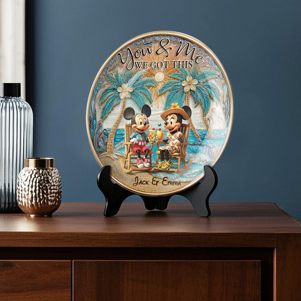 You And Me We Got This - Personalized Mouse Ceramic Round Plate