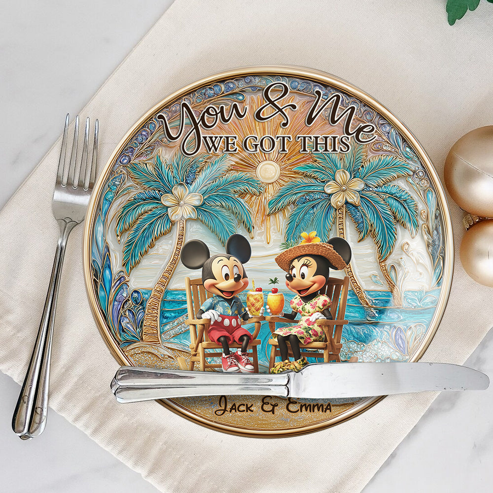You And Me We Got This - Personalized Mouse Ceramic Round Plate