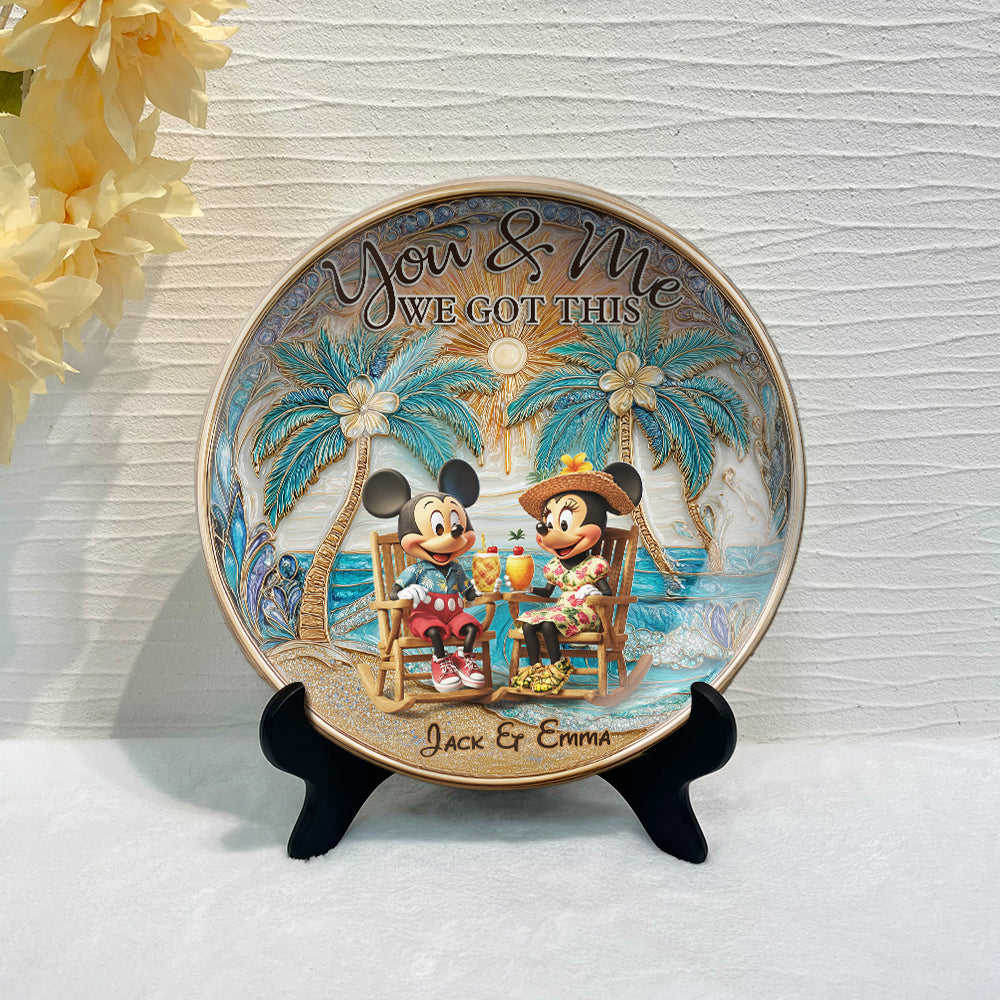 You And Me We Got This - Personalized Mouse Ceramic Round Plate
