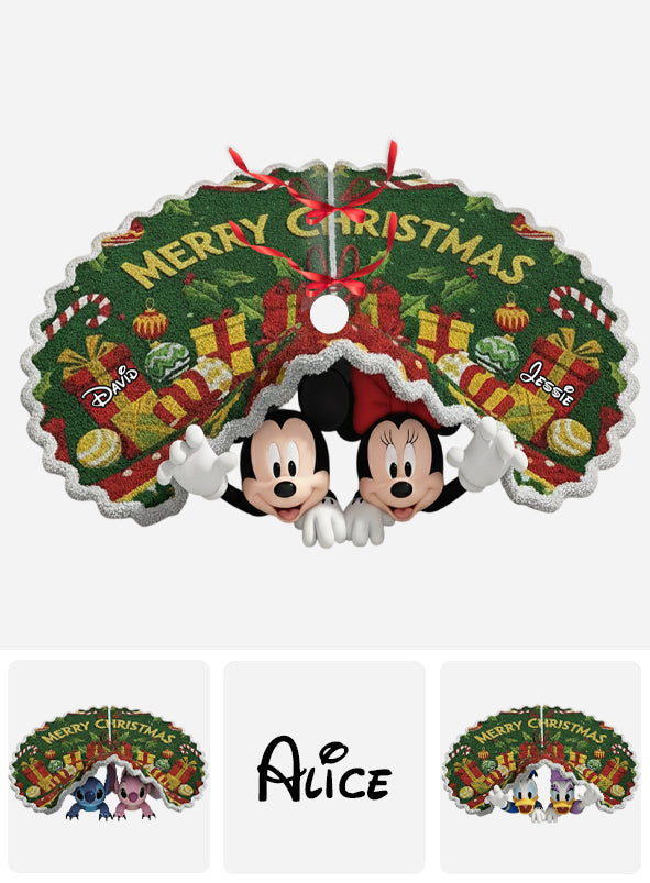 Merry Christmas - Personalized Mouse Shaped Tree Skirt