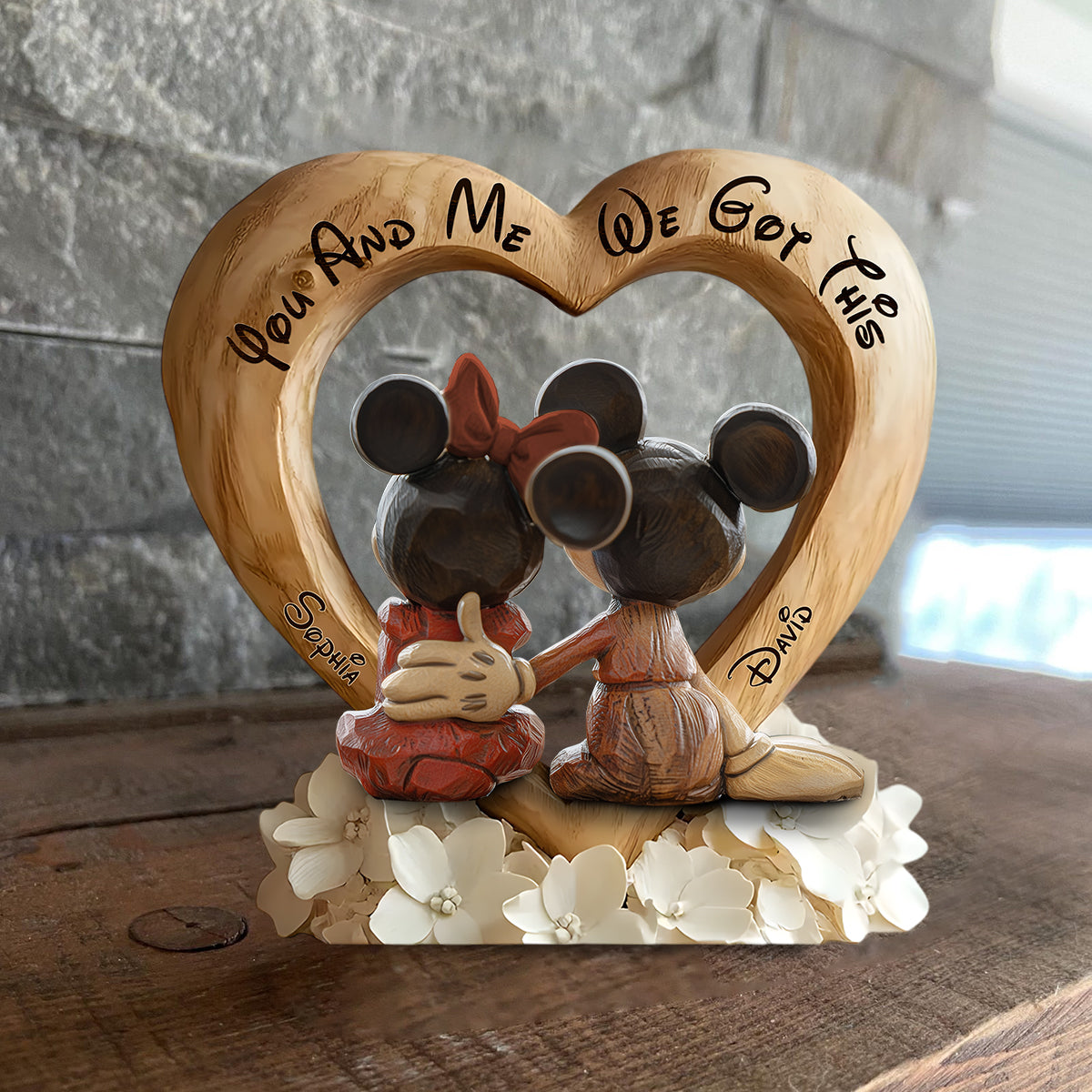 You And Me We Got This - Personalized Mouse Custom Shaped Wood Plaque
