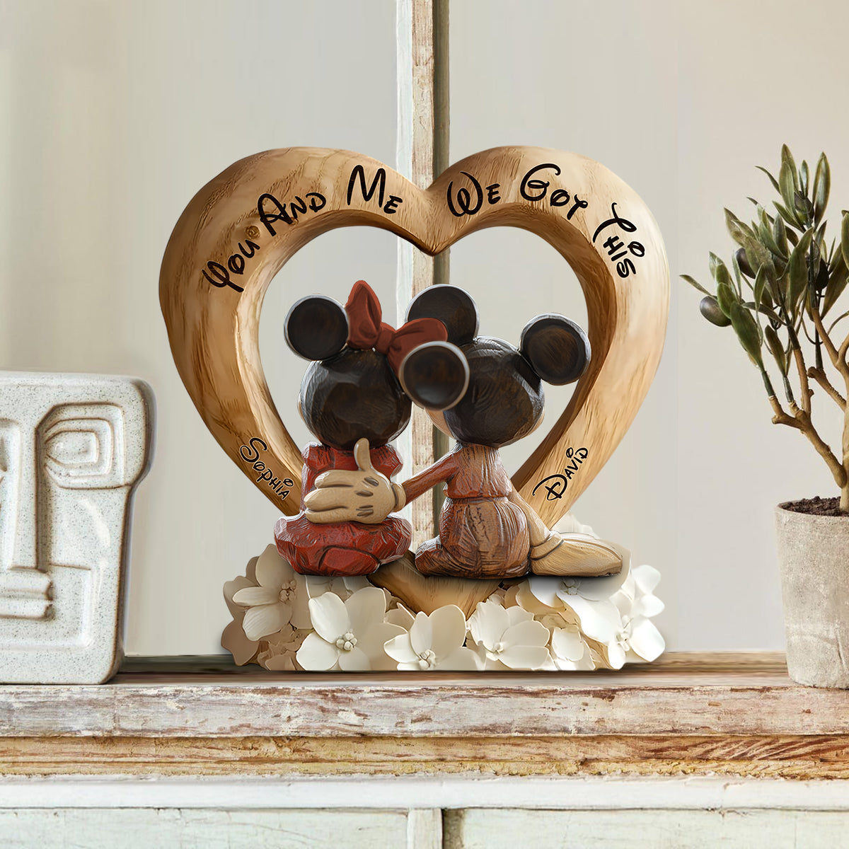 You And Me We Got This - Personalized Mouse Custom Shaped Wood Plaque